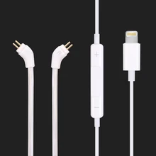Câble Audio CIEM 0.78mm 2Pin avec micro pour oreilles de gorille/Audio Noble/aurisonique/futures soniques pour iPhone Xs/XR/X/8 Plus/8/7/7 Plu