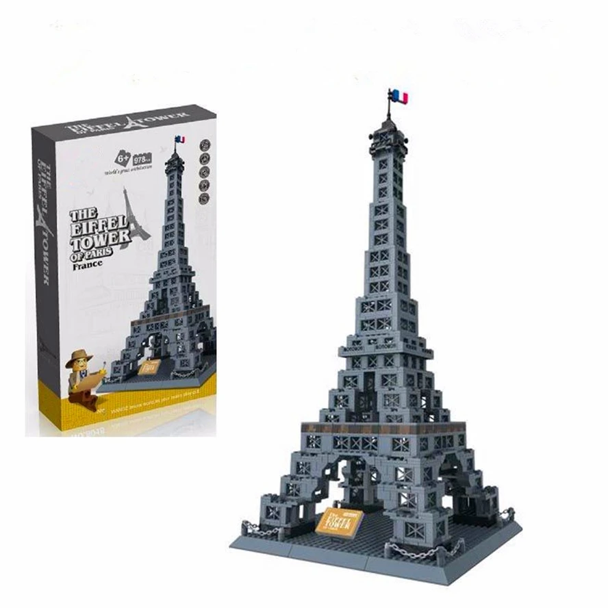 

WANGE 8015 978Pcs Architecture La Eiffel Tower Building Blocks Brick Compatible Technic Playmobil Toys