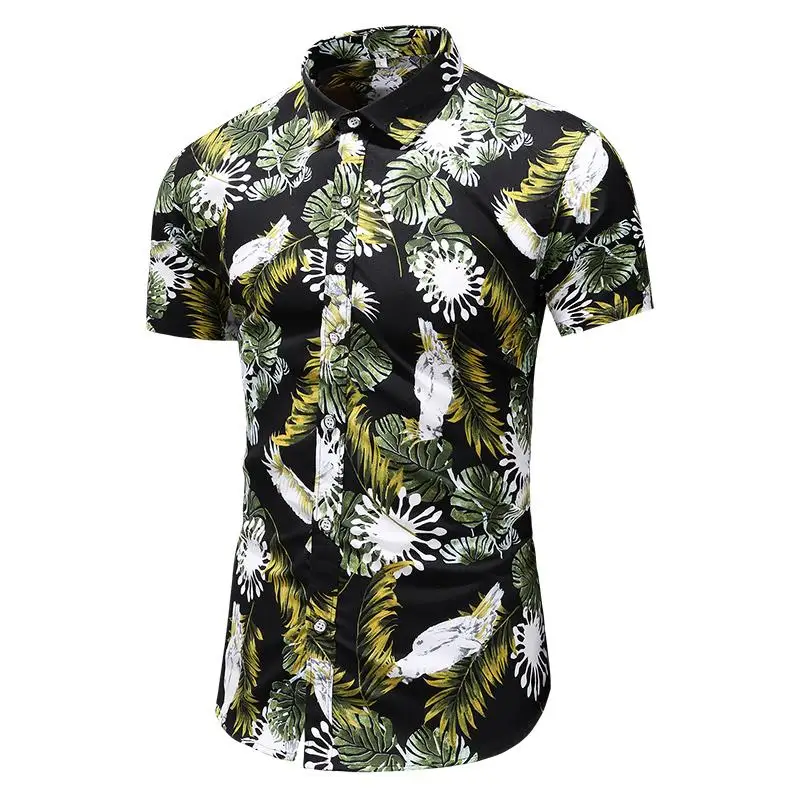 

Plus Size Floral Blouse Men's Clothes Plant Flower Social Shirt Men Short sleeve Beach Luxury Men Shirts Fashion Summer New