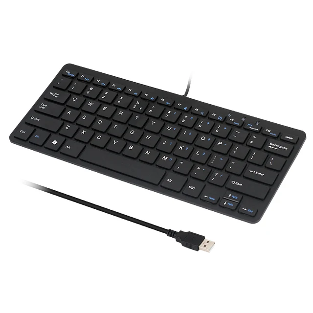 Best Price New Ultra Thin Slim 78 Keys Wired USB Mini PC Keyboard Lightweight Black Plastic Keyboard For Apple Mac Laptop PC Computer