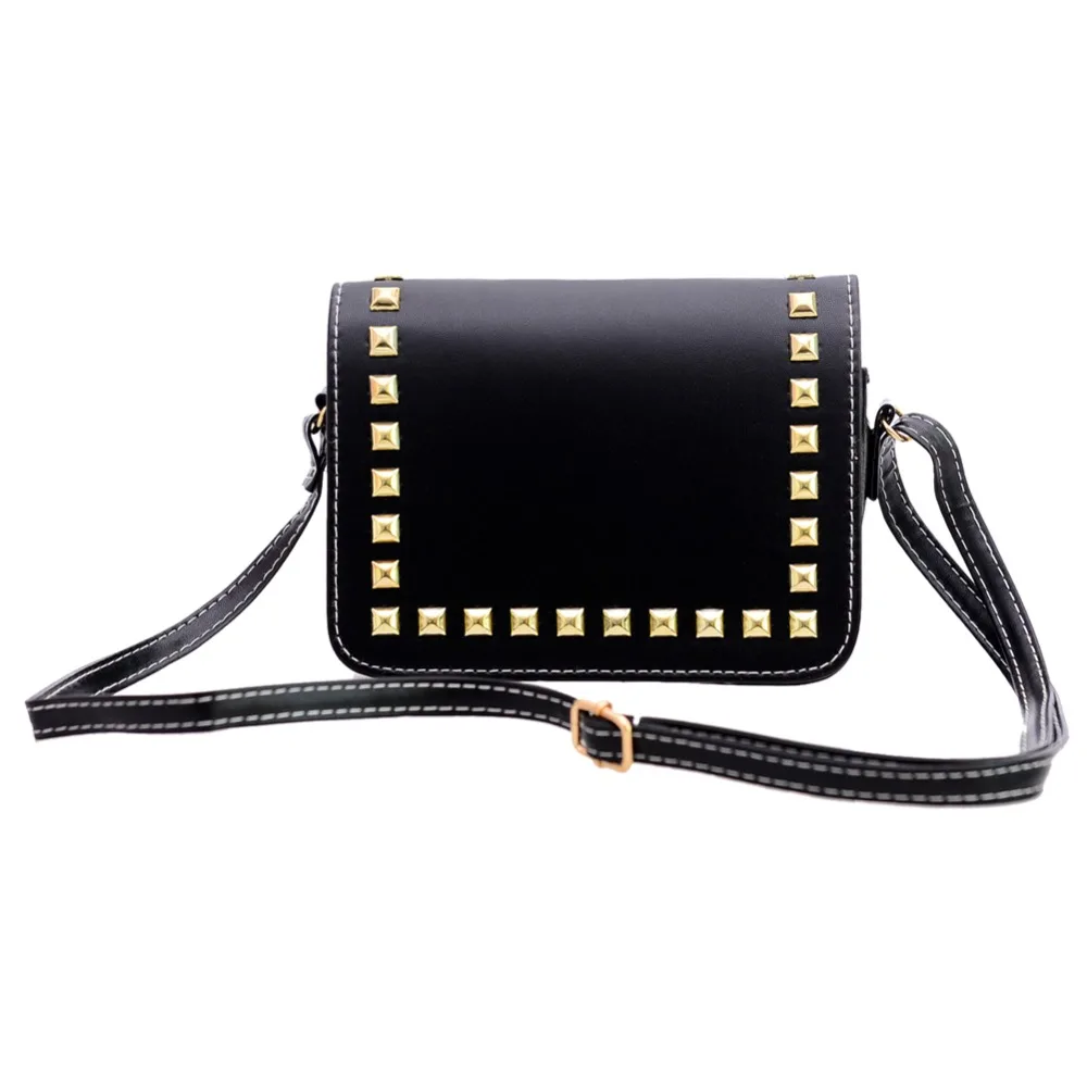 Fashion PU Leather Women Messenger Bags Ladies Vintage Rivet Crossbody Shoulder Bags Female Small Clutch Handbags Bolsa Feminina
