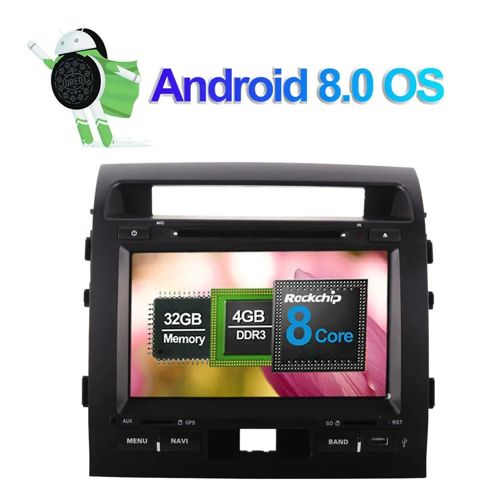 Android 7 1/8 0 Octa Core 4 Гб RAM автомобильный DVD мультимедийный плеер GPS навигация для Toyota Land