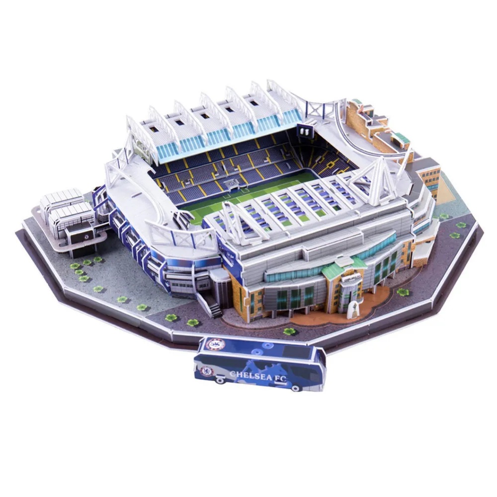 Новые 7 типов головоломки развития 3D футбольное поле собрать бумажные карты конструкционная модель для детей Детские игрушки Прямая поставка - Цвет: Stamford Bridge