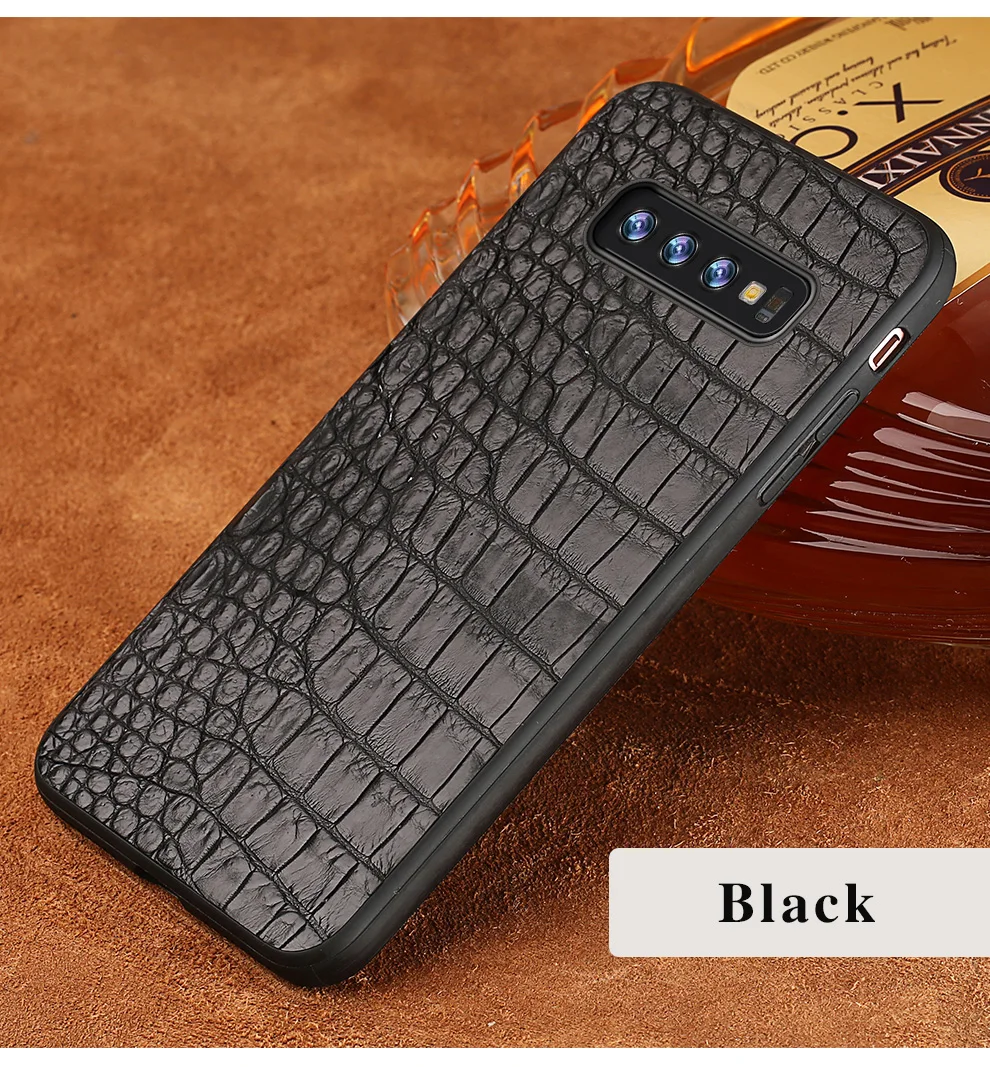 Роскошный чехол из натуральной кожи для samsung Galaxy s10, 9, 8, 7, 6 plus, противоударный чехол из крокодиловой кожи, задняя крышка для samsung Note 8, 9, a50
