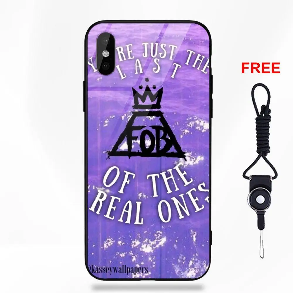 Vvcqod For Apple iPhone X XS Max XR 5 5C 5S SE 6 6S 7 8 Plus Soft TPU Frame+Tempered Glass Print Cover Case Fall Out Boy Design Vvcqod For Apple iPhone X XS Max XR 5 5C 5S SE 6 6S 7 8 Plus Soft TPU Frame+Tempered Glass Print Cover Case Fall Out Boy Design