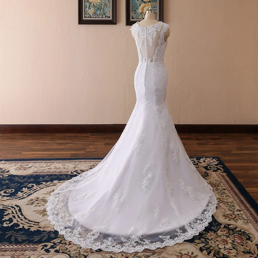 Robe-de-Mariee-V-Neck-Sexy-Back-Mermaid-Wedding-Dresses-Lace-Appliques-Beads-Hochzeitskleid (2)