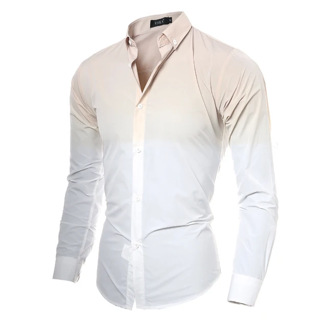 Sólido camisa de manga larga de impresión de hombre camisa