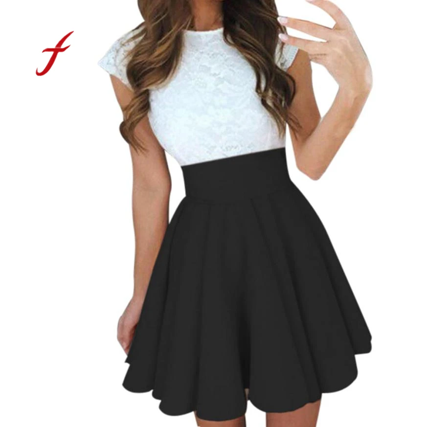 

FEITONG Summer Black Gray Blue Pleated Skirts for Teenagers Women's Pleated Skirt Female Black Saias Femininos Faldas Mujer#182