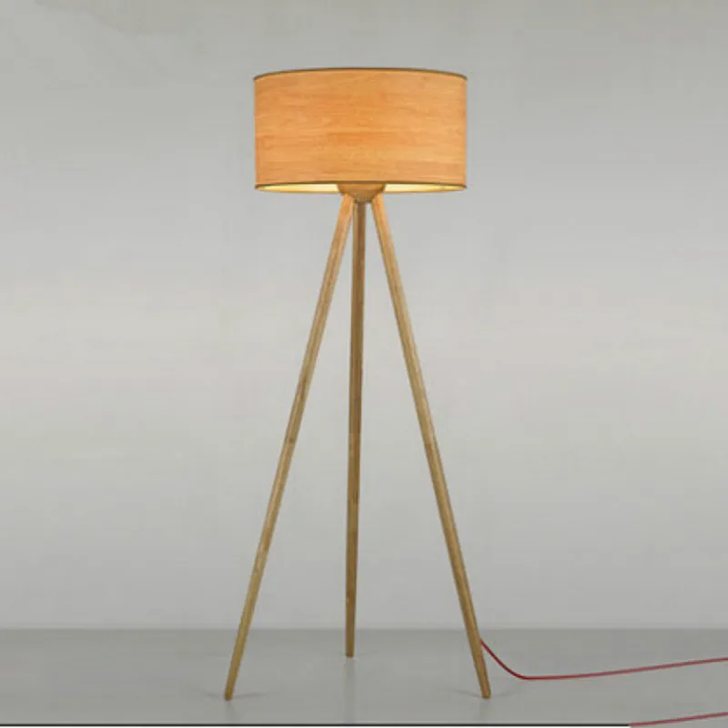 

On Sale Nordic Modern Hand Crafted Original Wood Grain Lampshade Led E27 Floor Lamp For Living Room Hotel Hall Deco H 145cm 2309