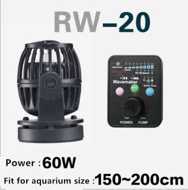 Nicrew Jebao 110~ 240v RW-4 RW-8 RW-15 RW-20 аквариум Wave Maker пропеллер Беспроводной Управление мастер/Slave воздушный насос для аквариума - Цвет: RW 20