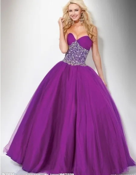 Дизайн vestidos халат де вечер кристалл бисером милая фиолетовый пром бальное платье Quinceanera Платья - Цвет: Фиолетовый