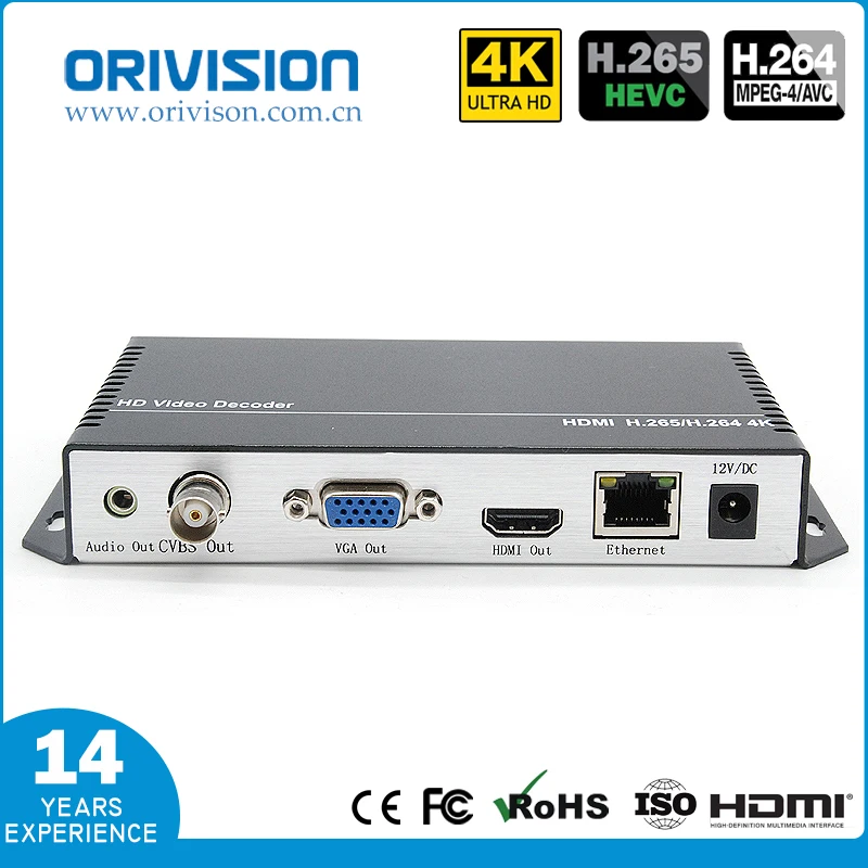 ZY-DH301 4K H.265 H.264 HDMI VGA CVBS Video Deocder with HTTP RTSP RTMP UDP UTP RTP HD Audio IP Streaming for facebook youtube |