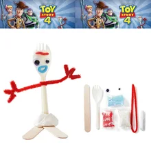 Toy Story 4 Buzz Lightyear Forky Alien Woody Kid Craft Handmade Art DIY Forky Action Figures Toys Kid Educational Toys