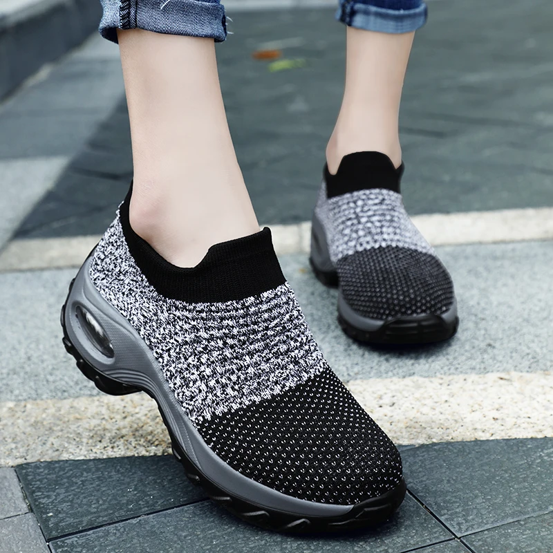 Женская обувь популярные дизайнерские женские кроссовки c воздушными подушками женские носки удобные легкие кроссовки на платформе