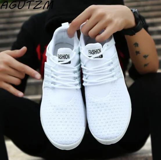 AGUTZM Mesh Shoes for Men Work out Lace Up Black Red Comfortable Light weight Casual sPU Sole New Style Brand Sapatos casuais AGUTZM Mesh Shoes for Men Work out Lace Up Black Red Comfortable Light weight Casual sPU Sole New Style Brand Sapatos casuais