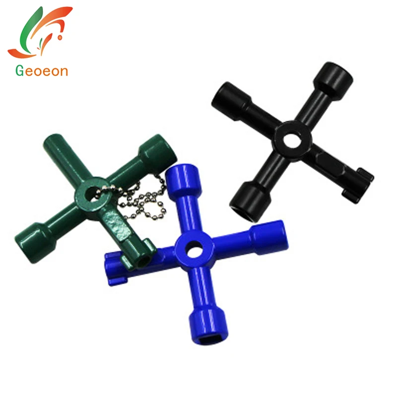 

4 in 1 Key Cross Switch Wrench Key Wrench for Train Electric Control Elevator Cabinet Valve Train Electrical Cupboard Box A47