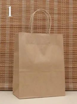 

100piece\lot kraft paper storage bag with handle wedding party gift bags Multifunctional cloth shoes gift paper bags Wholesale