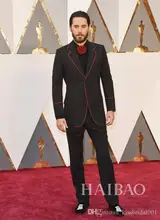2017 Latest Coat Pant Designs Black Trimming Formal Men Suit Blazer Terno Slim Fit Skinny Custom 2 Piece Prom Tuxedo Masculino