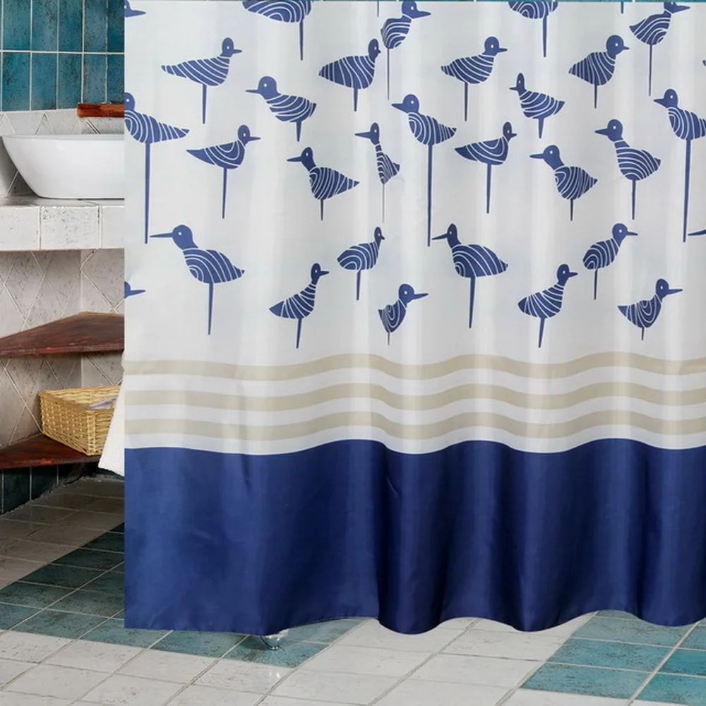 Happy Tree полиэстер синий Lucky Birds водонепроницаемый занавеска для душа плотная ткань занавеска для ванной темно-синяя занавеска для ванной