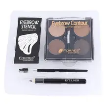 Профессиональный набор пудры для бровей долговечный водонепроницаемый устойчивый крем для бровей+ карандаш для бровей+ палочки для бровей+ набор кистей