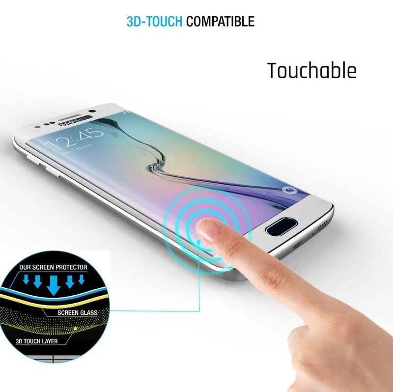Для samsung S7 край 3D изогнутой поверхностью уровень твердости Экран покрытием