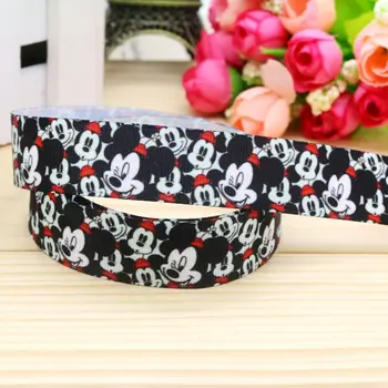 

7/8'' Free shipping minnie printed grosgrain ribbon hairbow headwear party decoration diy wholesale OEM 22mm P5185