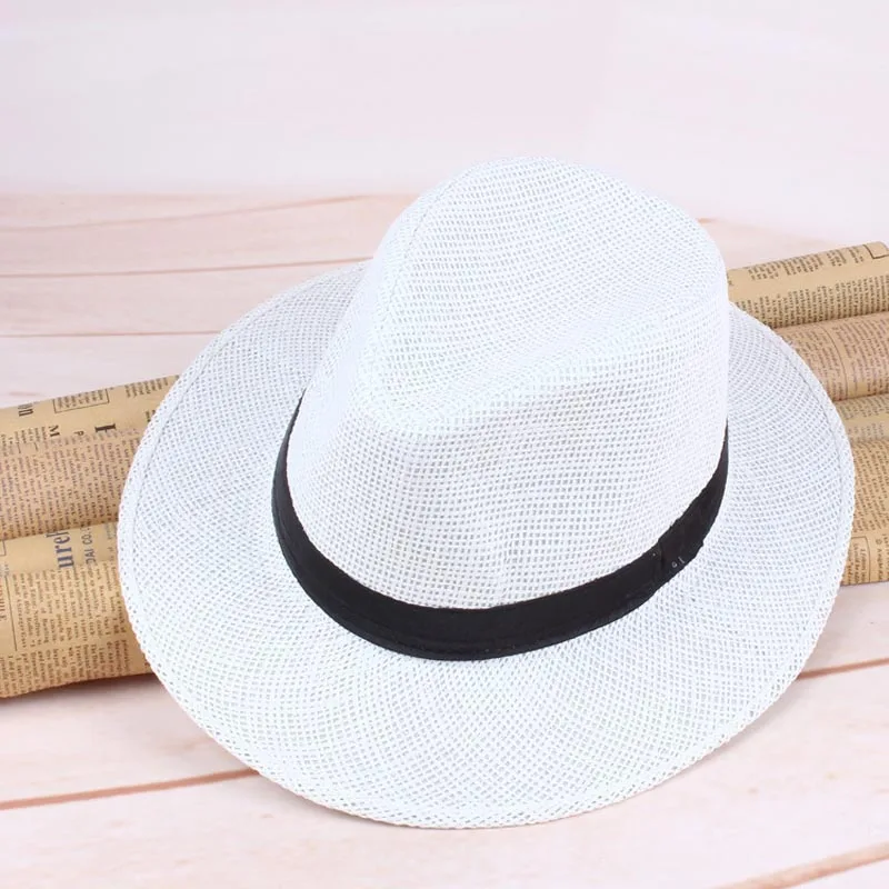 Buy Men Straw Panama Hat Handmade Cowboy Cap Summer