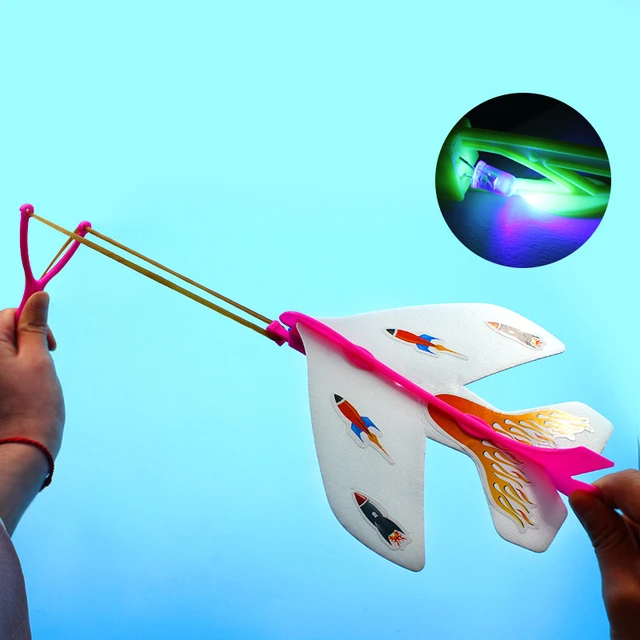 Catapult Plane Hand Launch Throwing Airplane Inertial Foam Glider Aircraft Toy Plane Model Outdoor Toys With light 1