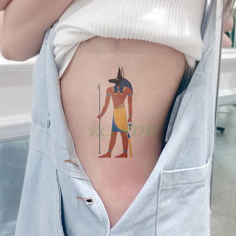 Водостойкая временная татуировка наклейка египетская Anubis jackal tatto наклейка s флэш-тату поддельные татуировки для детей Девушки Мужчины wo мужчины