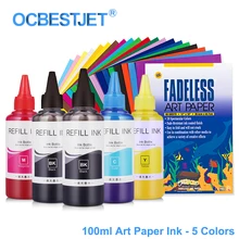 5x100 мл универсальные чернила подходят для мелованной бумаги с высоким глянцем арт пигментные чернила для Epson T50 T60 P50 R200 R230 R260 R280 L1300 1390 1400 1410 1500 W T1100 T1110