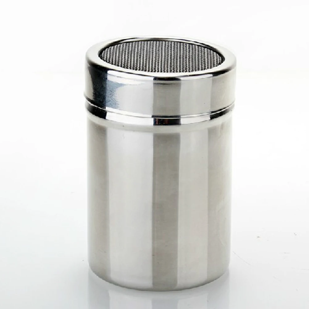 

Stainless Steel Chocolate Shaker Cocoa Flour Salt Powder Icing Sugar Cappuccino Coffee Sifter Lid Cooking Tools