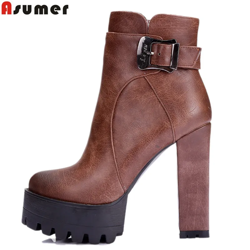 Plus size 34 42 new fashion women boots platform winter boots thick