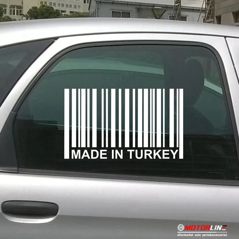 

Made In Turkey Barcode Decal Sticker Car Vinyl Turkish pick size color