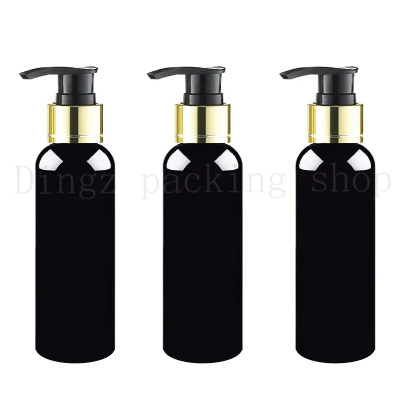 50X100ml empty black cosmetic body lotion container with aluminum pump