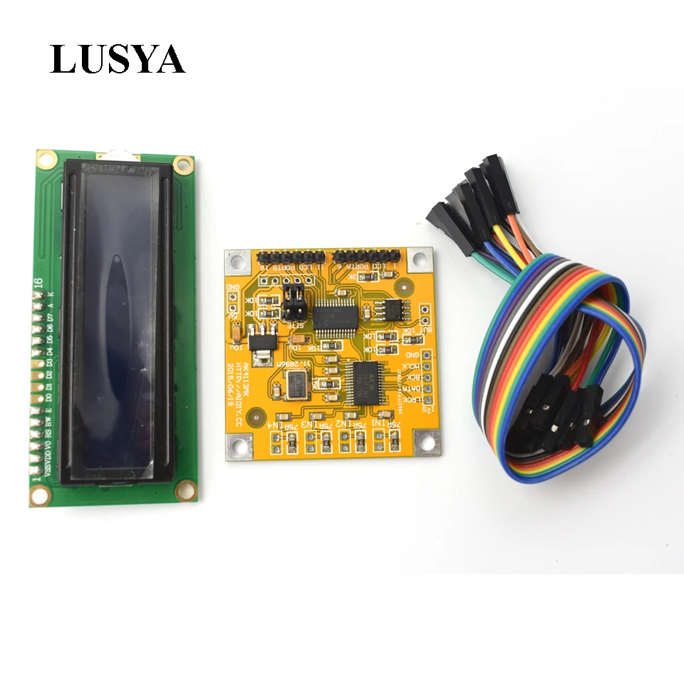 Плата цифрового ресивера Lusya AK4113 SPDIF в I2S конвертер с контролем износа + ЖК дисплей