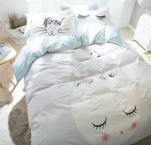Character bear bedding set adult teen kid,cotton full queen cute cartoon double home textile flat sheet pillow cases duvet cover