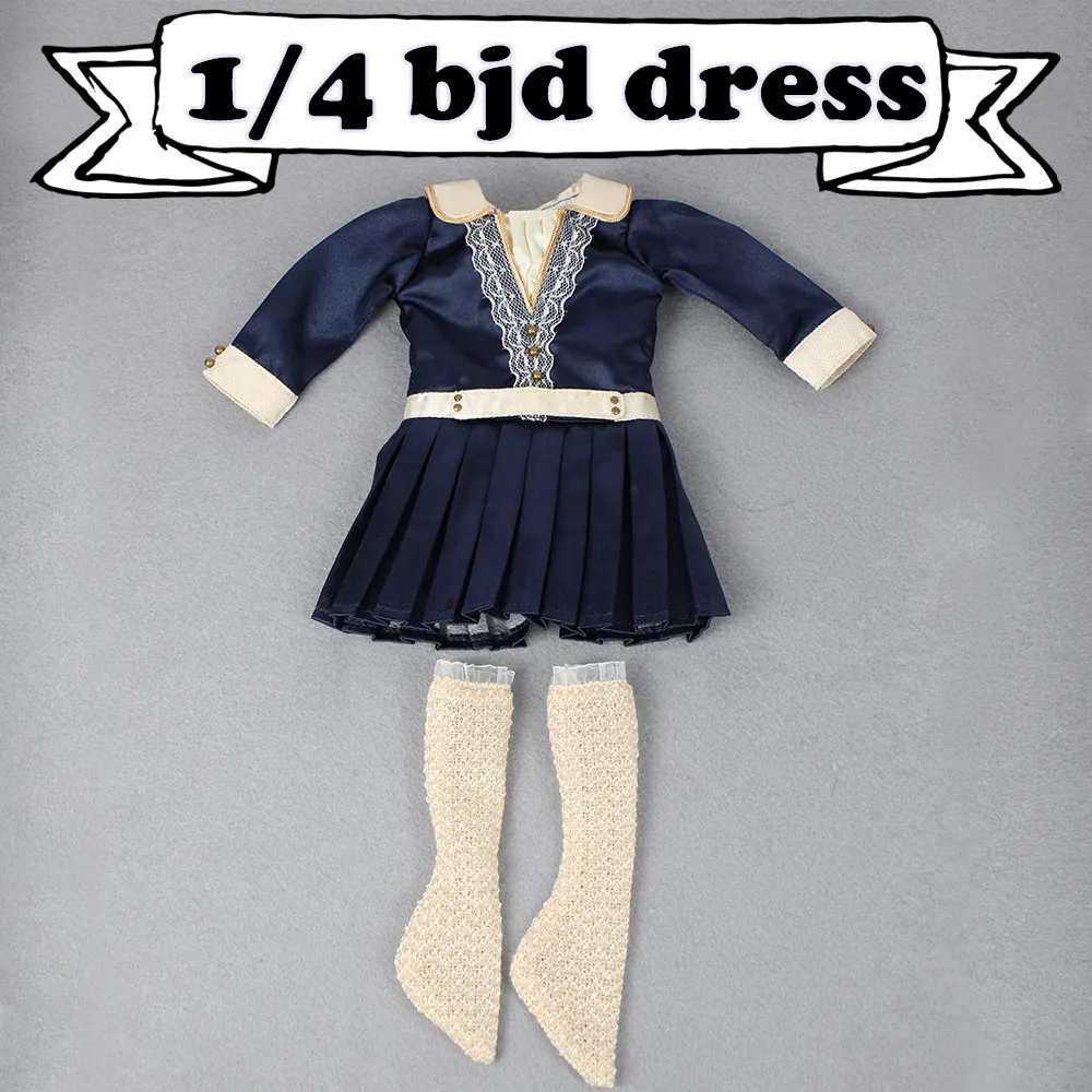 

forturn days only for 1/4 bjd 45cm doll blue dress pleated skirt leggings lolita princess suit clothes