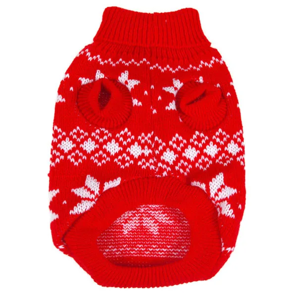 Одежда для домашних животных модная теплая одежда для маленьких собак вязаный свитер Рождественский костюм для щенка Снежинка щенок вязаное пальто