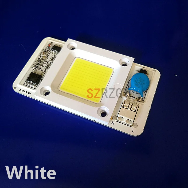 Диммируемый светодиодный чип COB 50 Вт белый/теплый белый AC110V 220 В вход Смарт IC драйвер подходит для DIY светодиодный прожектор