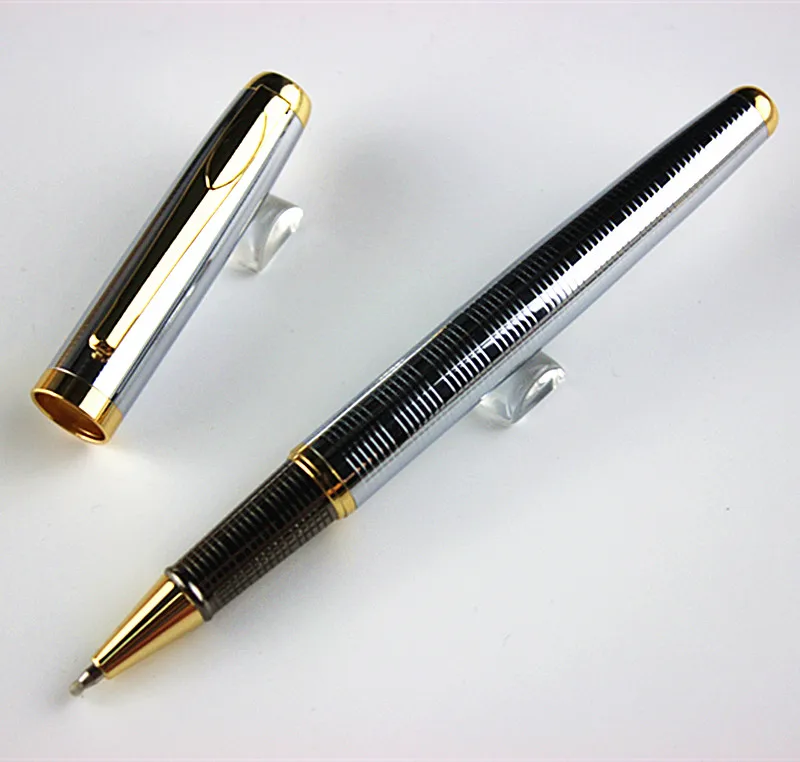 Роскошная классическая шариковая ручка, супер дизайн, серебряная офисная ручка для письма,, гелевая ручка