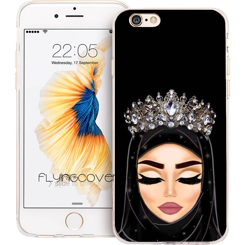 

Muslim Islamic Gril Eyes Phone Cases for iPhone 10 X 7 8 6 6S Plus 5S 5 SE 5C 4S 4 iPod Touch 6 5 Case Clear Soft Silicone Cover