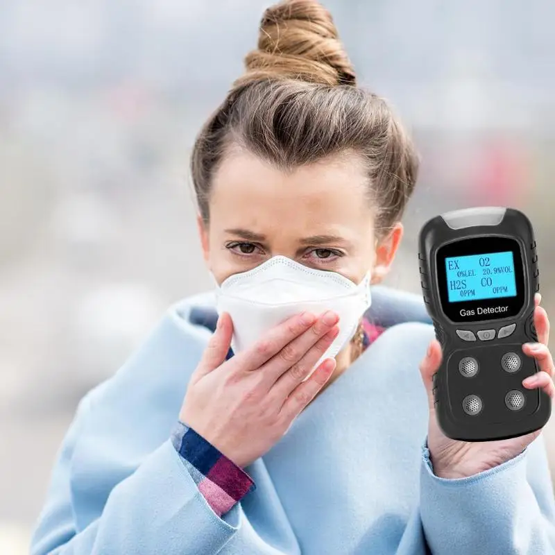 

LCD Gas Detector EX/O2/H2S/CO Carbon Monoxide Analyzer Detector (Black)