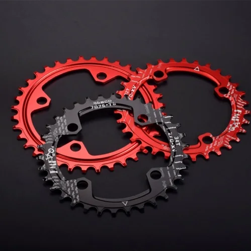 

FMF Aluminum Alloy BCD 104mm Chainwheel 32/34/36/38T Red Round Bike Chain Ring Bicycle Crankset Ring Chainwheel Replacement