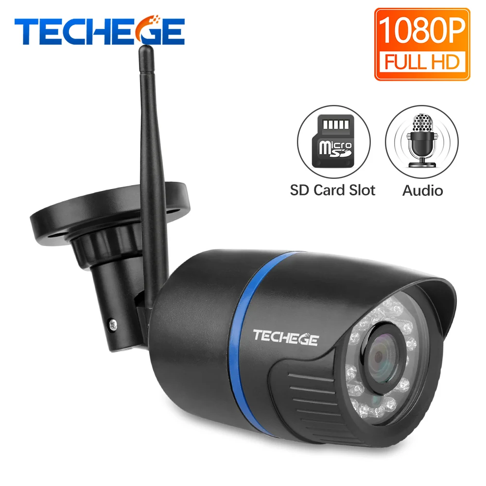 Techege 720P WIFI IP Camera Audio Record 1080P HD Network 1.0MP Wireless Camera Onvif Night Vision Waterproof IP Camera Yoosee
