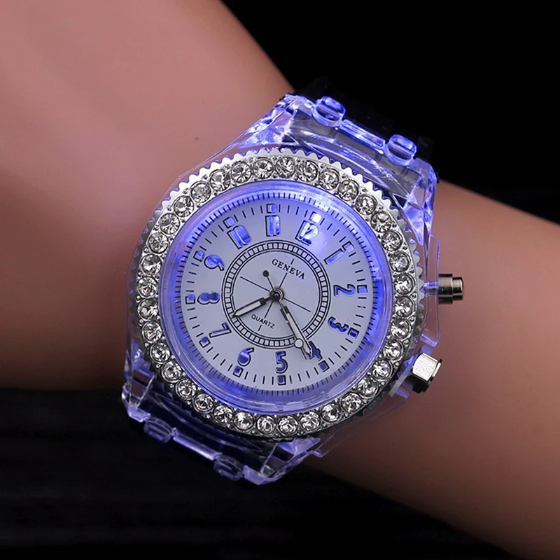 Горячая Распродажа прозрачные силиконовые мужские женские детские часы для мальчиков и девочек кварцевые наручные часы милый светодиодный светильник часы подарки Montre Enfant