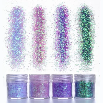 

1 Box 10ml Gradient Paillette Nail Sequins Purple Glitter Powder Nail Art Decoration