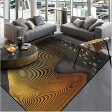 AOVOLL ковер для спальни абстрактная атмосфера темно-серая золотая линия горный коврик для двери ковер для спальни современный детский Декор для мальчика