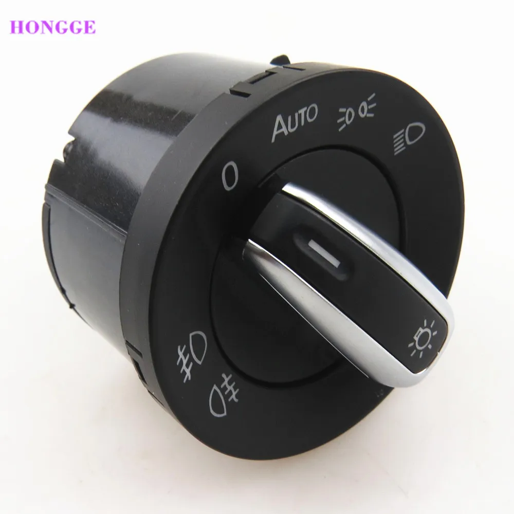 HONGGE Chrome Headlight Switch Auto For VW Passat B6 3C Touran Caddy Rabbit Jetta Golf MK5 MK6