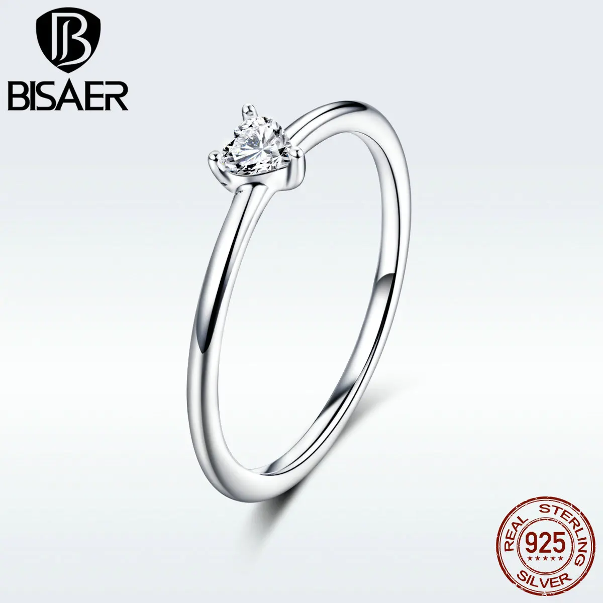 BISAER 925 пробы Серебряное обручальное кольцо классический круглый циркон дешевые женские кольца на палец роскошные свадебные Anel ювелирные изделия ECR498