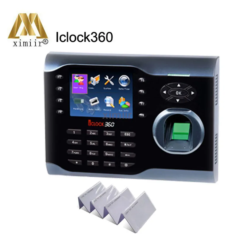 Multi Язык Поддержка Iclock360 TCP/IP табельные часы с отпечатком пальца цветной экран с ID card reader и дополнительным встроенным Wi-Fi